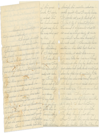 Collection of 1880s–1890s Letters between a Great Lakes Merchant Shipowner and His Wife, a Teacher in Cleveland, Who Was “humble enough to do most anything” to Settle their Debts.