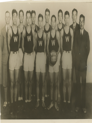 Item #List3428 1927 Photograph of the Waseda University Basketball Team, the First Japanese...