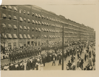 Four Press Photographs Showing the Funeral of Robert Holmes, the First African American Policeman Killed in the Line of Duty in New York, 1917.