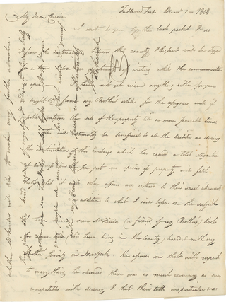 Item #List3525 Three Letters from English Immigrants in Early Republic Era New York City...