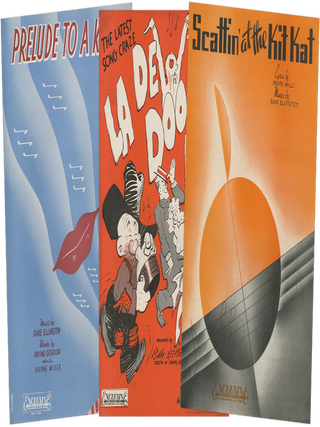 Group of Nine Duke Ellington Songsheets Published by Exclusive Productions in the Late 1930s, Including a Copy of “La De Doody Doo” Signed by the Illustrator Billy DeBeck.
