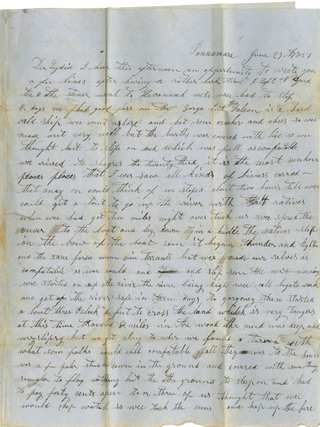 Item #List3716 1851 Letter Sent from Panama City, “the wickedest place that I ever saw”,...