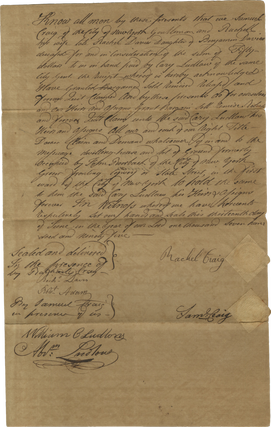 Collection of Seven 1794–1795 Legal Documents Relating to Affluent New York City Merchant Cary Ludlow’s Purchases of Lots Along State Street, with Five Later Family Legal Documents.