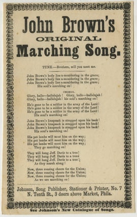 Item #List3802 John Brown’s Original Marching Song. Abolitionism – John Brown – Music