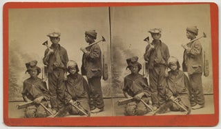 Item #List3808 Stereoview Photograph of African American Child Chimney Sweeps in Savannah....