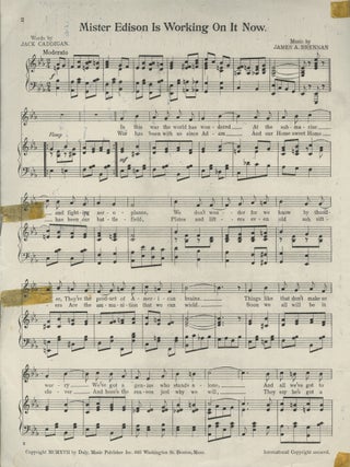 Mister Edison Is Working On It Now. [Sheet Music]