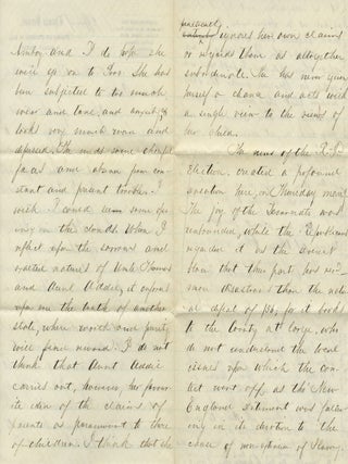 1860 New York Letter on the Rhode Island Election as a Democratic Triumph and a Blow to Republican &ldquo;Non-Extension of Slavery.&rdquo;