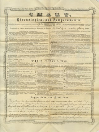 Item #List38108 CHART. Phrenological and Temperamental. [Completed by Prof. Henry Foster Smith...