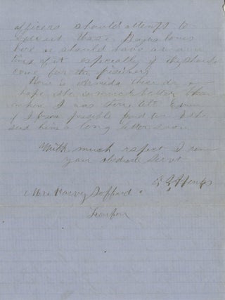 Free-State Kansas Letter Written from Lawrence, Warning Kansas that &ldquo;mark me, it never will be a slave state until thousands have taken claims six feet by two,&rdquo; 1850s.