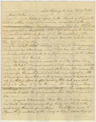 Item #List38119 1848 Letter from a Home Missionary in Northern Indiana, Condemning the Temperance...