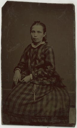 Item #List38141 Tintype Portrait of a Young Seamstress or Dressmaker with Scissors. Women’s...