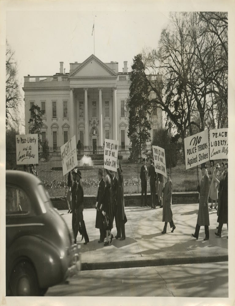 Item #List38143 Press Photograph of a 1941 American Peace Mobilization Demonstration Against Joining the War. World War II &ndash; Anti-war Movements, Unknown Photographer.