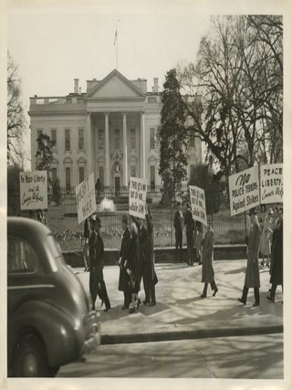 Item #List38143 Press Photograph of a 1941 American Peace Mobilization Demonstration Against...