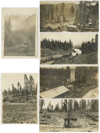 Item #List3838 Six Real Photo Postcards Documenting the Construction of the Canyon Dam in Plumas...
