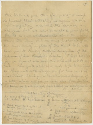 Five-Page Union Soldier&rsquo;s Account of the Battle of Bolivar Heights, with Hand-Drawn Map of the Action, Written on Patriotic Washington Stationery.