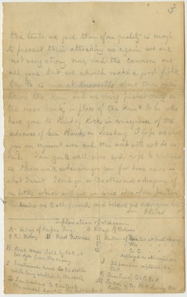 Five-Page Union Soldier’s Account of the Battle of Bolivar Heights, with Hand-Drawn Map of the Action, Written on Patriotic Washington Stationery.