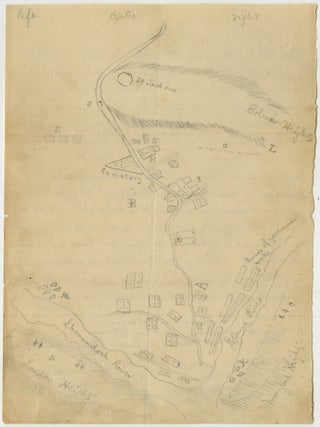 Five-Page Union Soldier&rsquo;s Account of the Battle of Bolivar Heights, with Hand-Drawn Map of the Action, Written on Patriotic Washington Stationery.