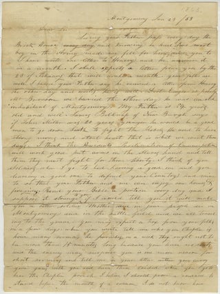 Item #List3843 January 1863 Letter from a New York Home-Front Neighbor to a Union Soldier,...
