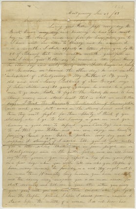Item #List3843 January 1863 Letter from a New York Home-Front Neighbor to a Union Soldier,...