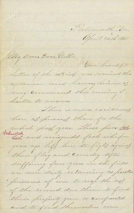 Item #List3851 April 1865 Letter from a Union Soldier in Portsmouth on Returning Confederates,...