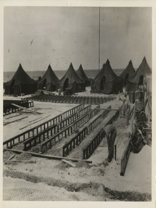 Item #List3866 1946 Photo of Coast Guardsmen Reconstructing Their Huts at the French Frigate...