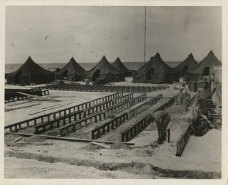 Item #List3866 1946 Photo of Coast Guardsmen Reconstructing Their Huts at the French Frigate...