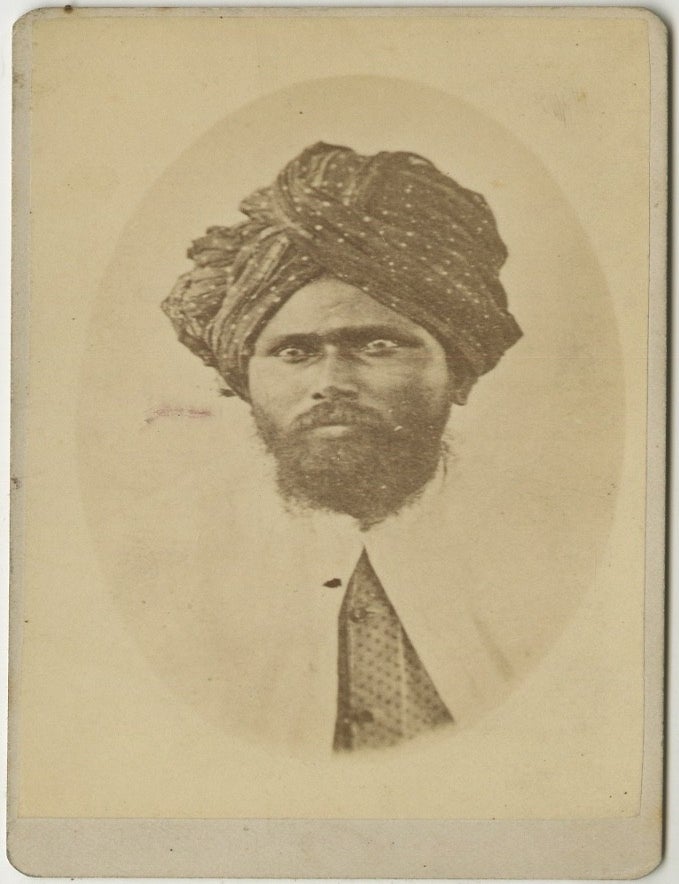 Item #List3871 Carte de Visite Portrait of an Indian Man, Sold for the Benefit of Foreign Mission Work. India &ndash; Missionary Photography &ndash; South Asian Portraiture, Unknown Photographer.