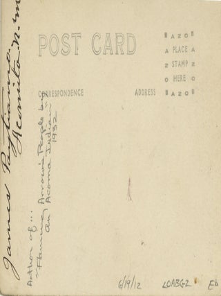 Real Photo Postcard Portrait of Acoma Author James Paytiamo.