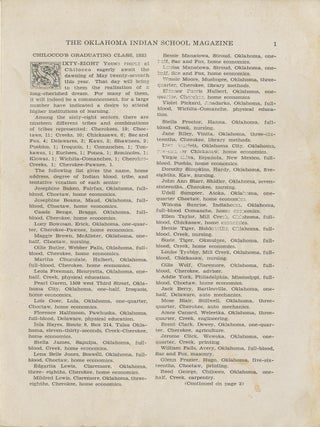 The Oklahoma Indian School Magazine. [Four Issues]