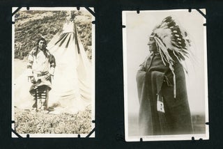 Album of 132 Photographs showing Scenery from Western American National Parks, with Many Realphoto Postcards by Noted Photographers including Blackfeet Photographs by T.J. Hileman.