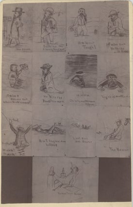 Item #List809 Cabinet Card Showing a Series of Comical Drawings of a Failed Mining Expedition....